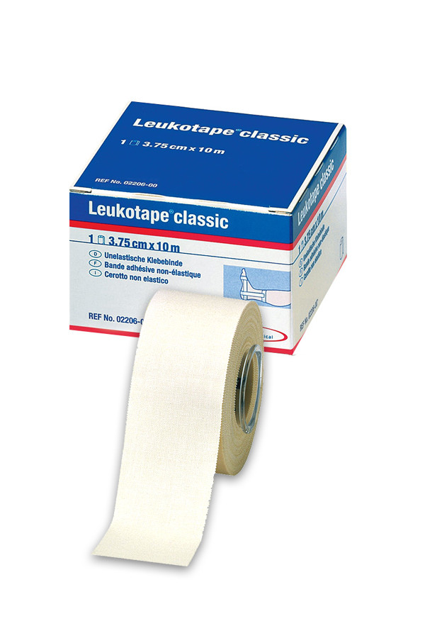 Leukotape Classic - Tape in 2 Farben, weiß oder schwarz, 3,75 cm x 10 m - 12 Rollen